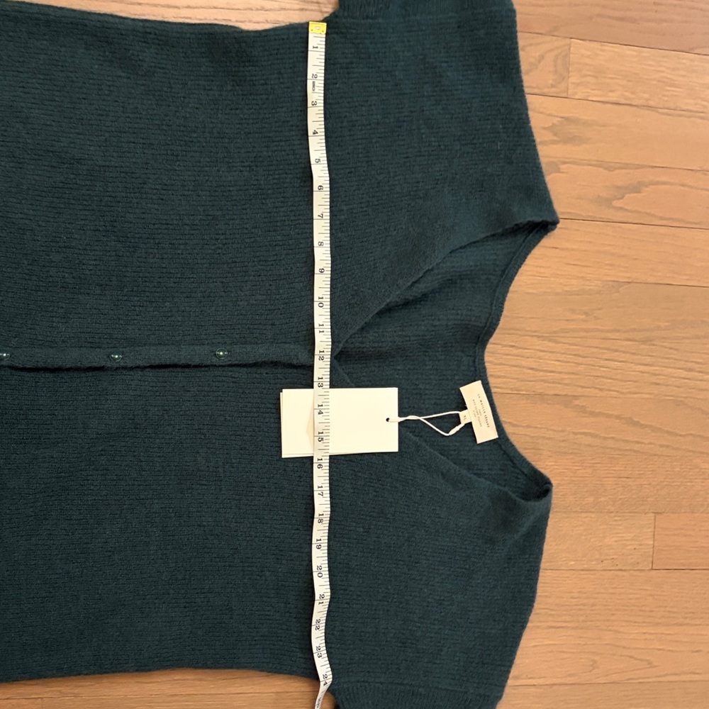 Sezane Deep Forest Green V-Neck Button Cardigan - Picture 9 of 10